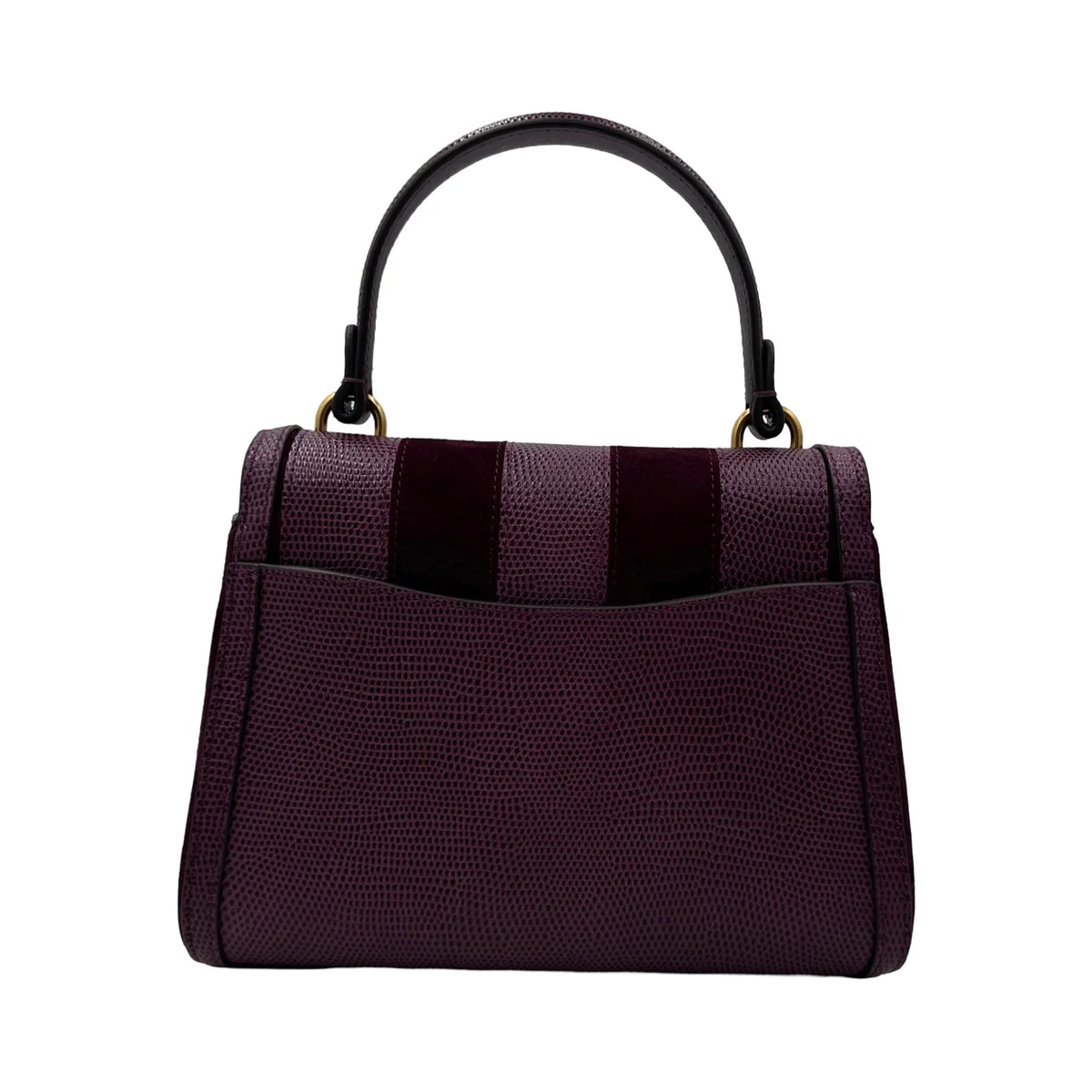 Kate Spade Katy Striped Lizard-embossed Small Top-handle Bag - Burgundy