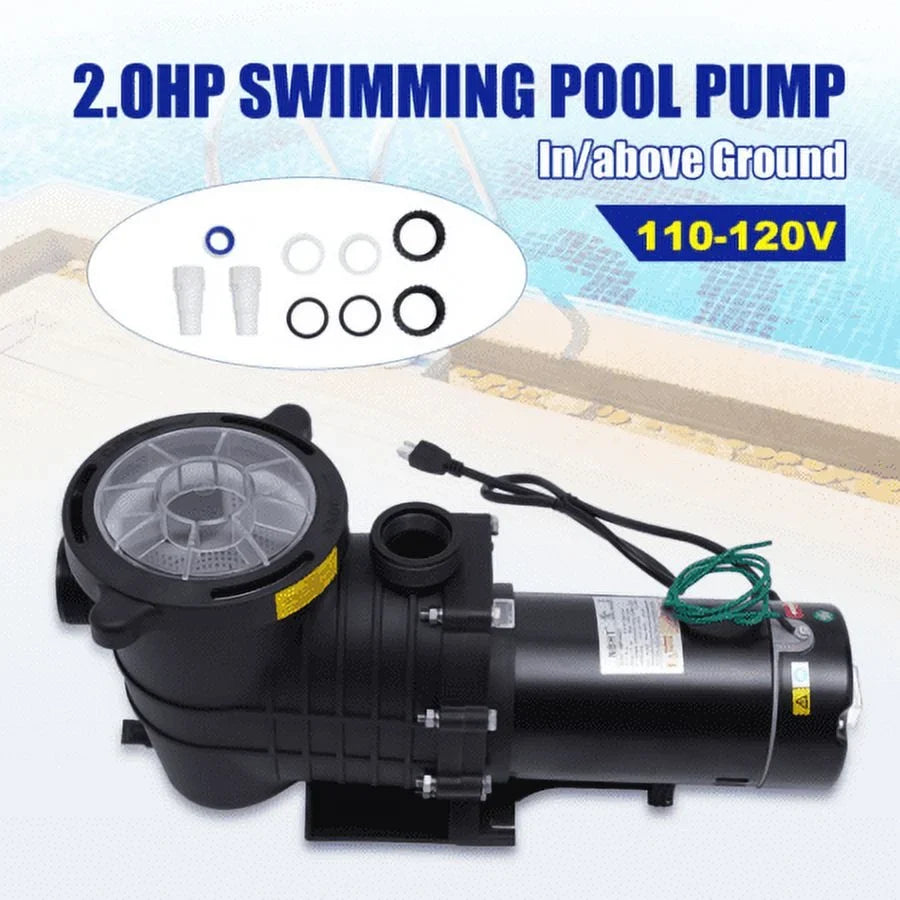2.0HP Swimming Pool Pump Motor w/Strainer Filter In/Above Ground 7080GPH
