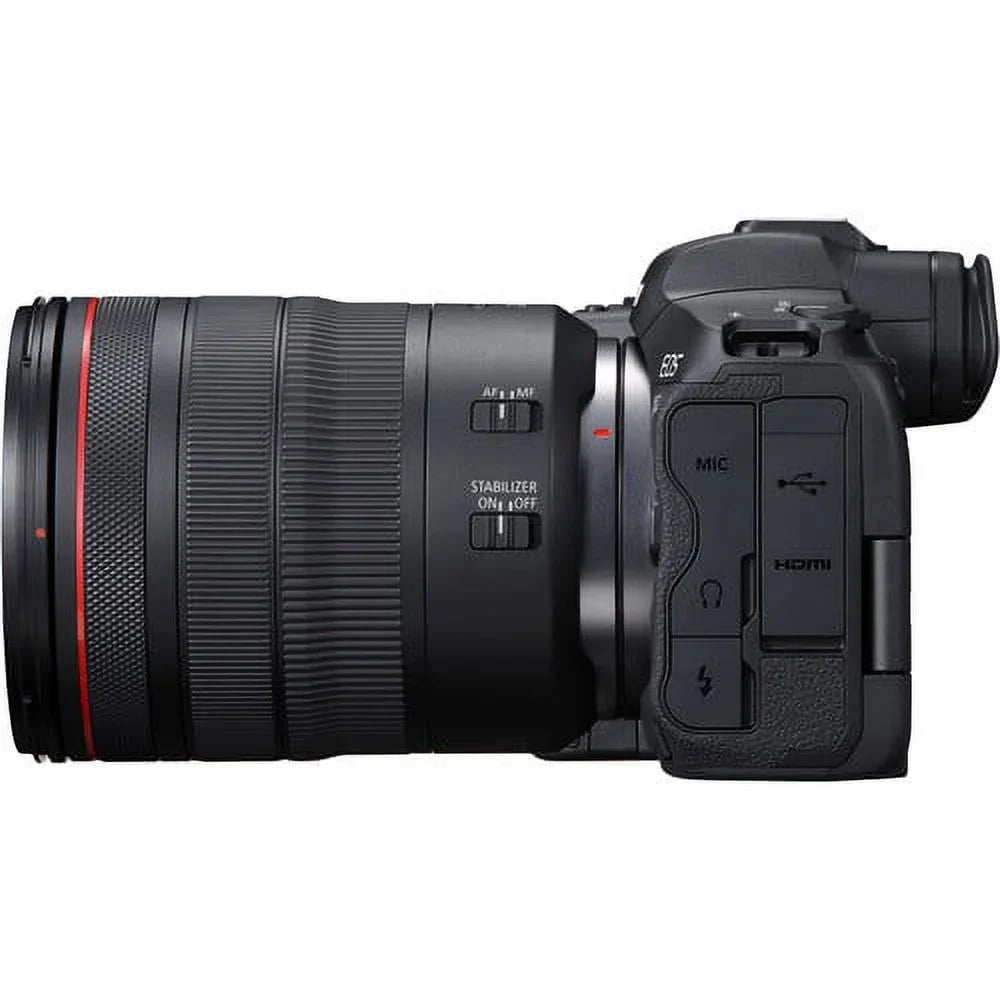 EOS R5 Mirrorless Camera with RF 24-105mm f/4 L IS USM Lens+ EF 75-300mm f/4L III Lens+500mm f/8 Preset Telephoto Lens+case+256Memory Cards (24PC)