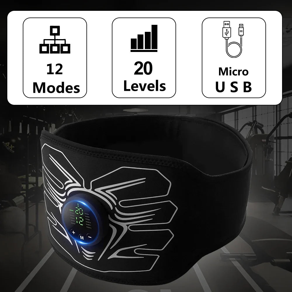 ABS Muscle Stimulator,Ab Machine,Abdominal Toning Belt Workout Portable Ab Stimulator Home Office Fitness Workout Equipment for Abdomen