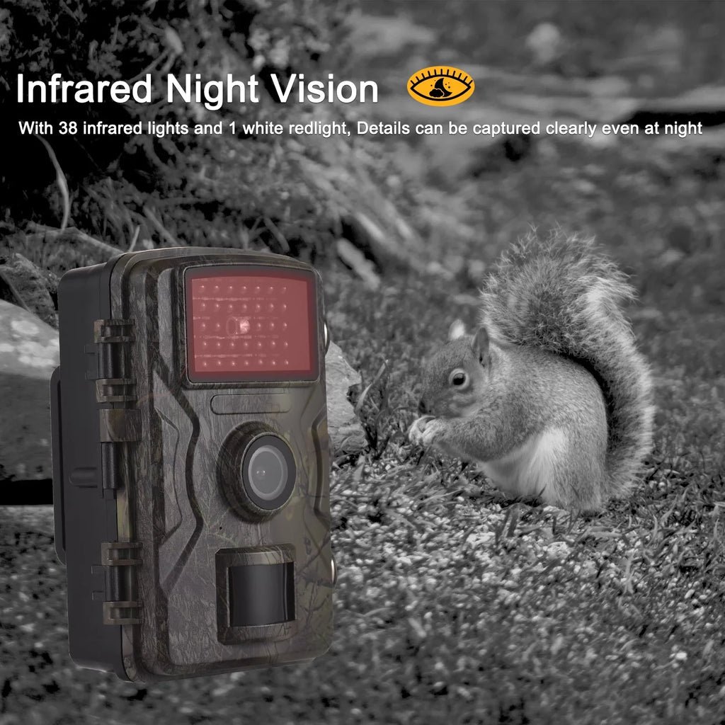 1080P Trail 16MP Wildlife Tracking with 2.0 Inch TFT Color Display 0.8s Trigger Time Supports Infrared Night Vision Motion Activated IP66 Liquid
