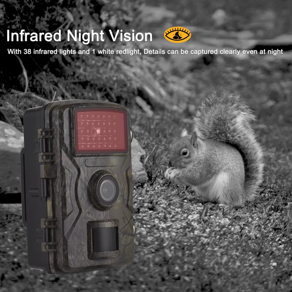 1080P Trail 16MP Wildlife Tracking with 2.0 Inch TFT Color Display 0.8s Trigger Time Supports Infrared Night Vision Motion Activated IP66 Liquid