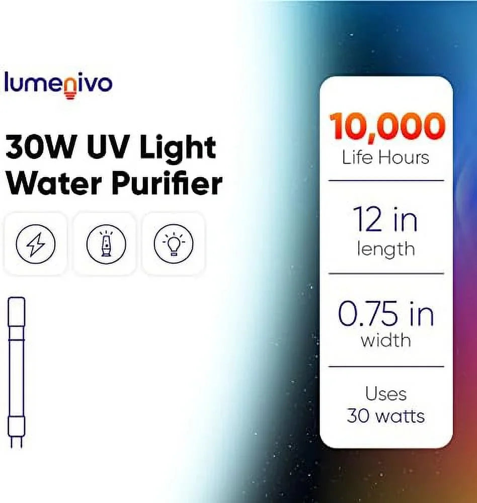 30w uv light Fluid purifier replacement lamp for aquasana whole house Fluid filter system, sterilight uv lamp filter - 1 pack