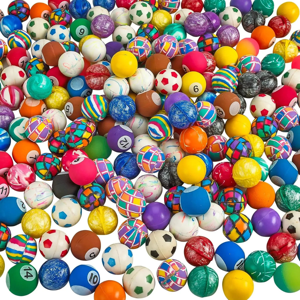 Bedwina 1” Bouncy Balls for Kids Colorful Small Balls Bulk Pack for Parties, 250-Pack