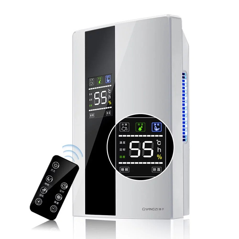 TOOL1SHOoo Portable 2200ml Ultra Quiet Dehumidifier with LCD and Remote Liquid Tank Dehumidifier