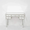 TJUNBOLIFE Mirrored Console Table 5-Drawer Console Sofa Entry Table with Two Drawers Antique Silver/Mirror