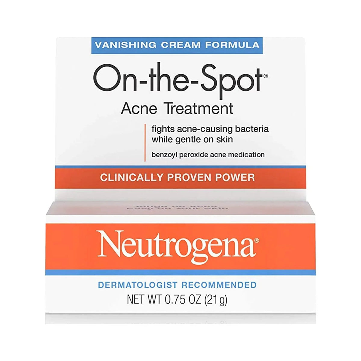 Neutrogena On-The-Spot Acne Spot Treatment with 2.5% Benzoyl Peroxide Acne Treatment Medicine to Treat Face Acne, Gentle Benzoyl Peroxide Pimple Gel for Acne Prone Skin,.75 oz (Pack of 2)