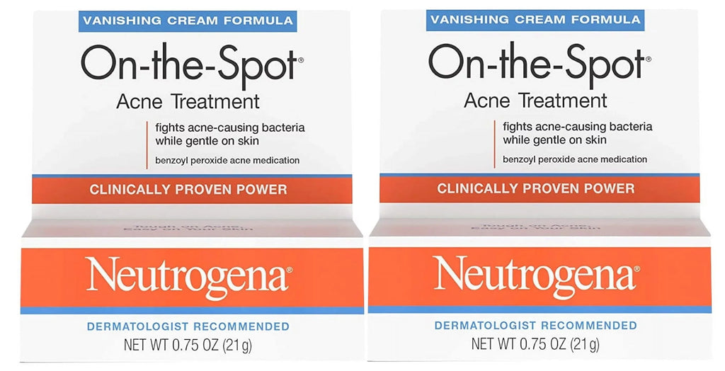 Neutrogena On-The-Spot Acne Spot Treatment with 2.5% Benzoyl Peroxide Acne Treatment Medicine to Treat Face Acne, Gentle Benzoyl Peroxide Pimple Gel for Acne Prone Skin,.75 oz (Pack of 2)