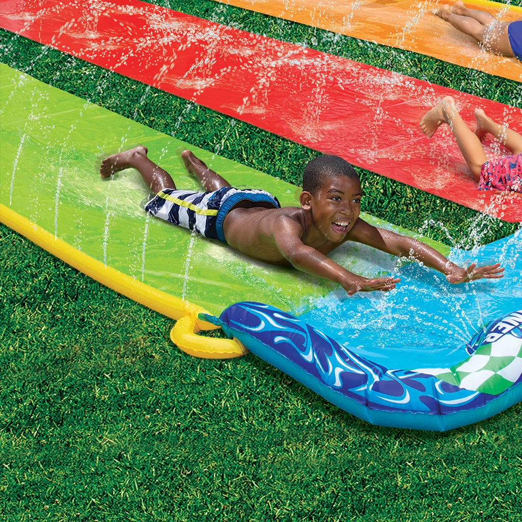 Banzai 16 Feet Triple Tag Racing Fluid Slide - Side-by-Side-by-Side Racing Fun!