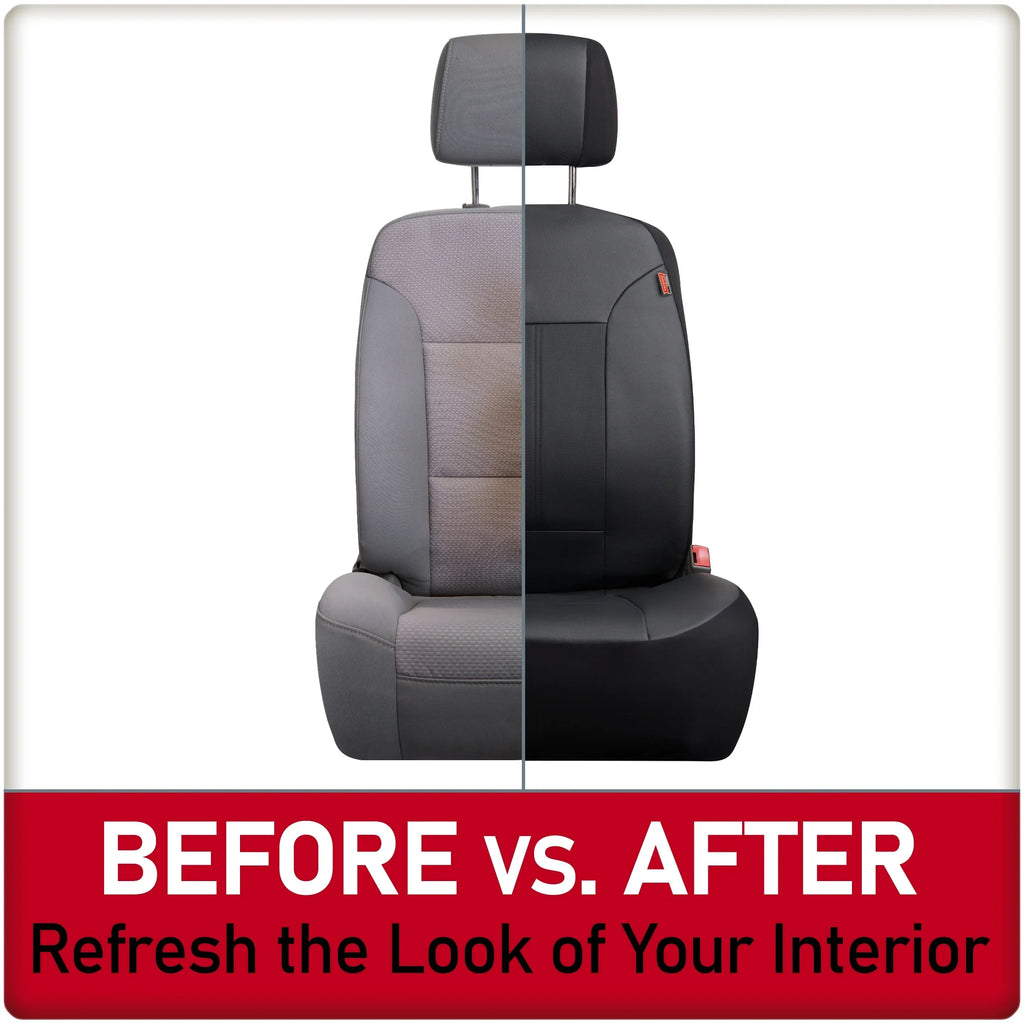 Genuine Dickies 3-Piece Black Petersen Vegan Leather Car Seat Covers, 43645WDI