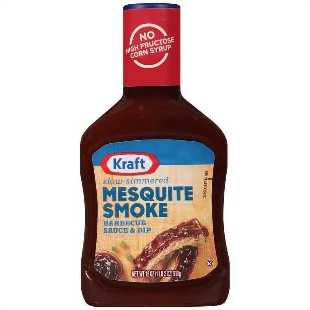 Kraft Mesquite Smoke Slow-Simmered Barbecue BBQ Sauce, 18 oz Bottle (Pack of 20)