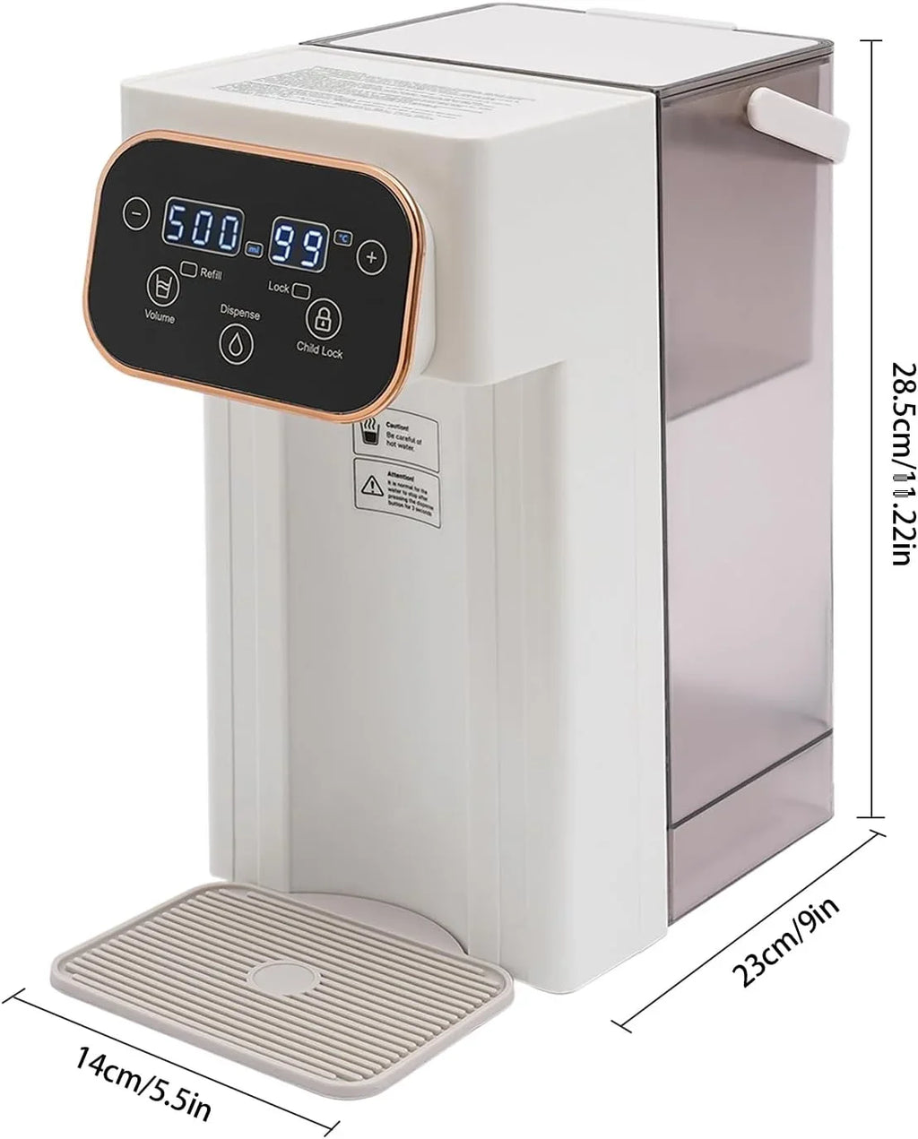 MIDUO Instant Hot Liquid Dispenser Filter With 12 Temperatures & 8 Volume Setting High Temp Safety Lock