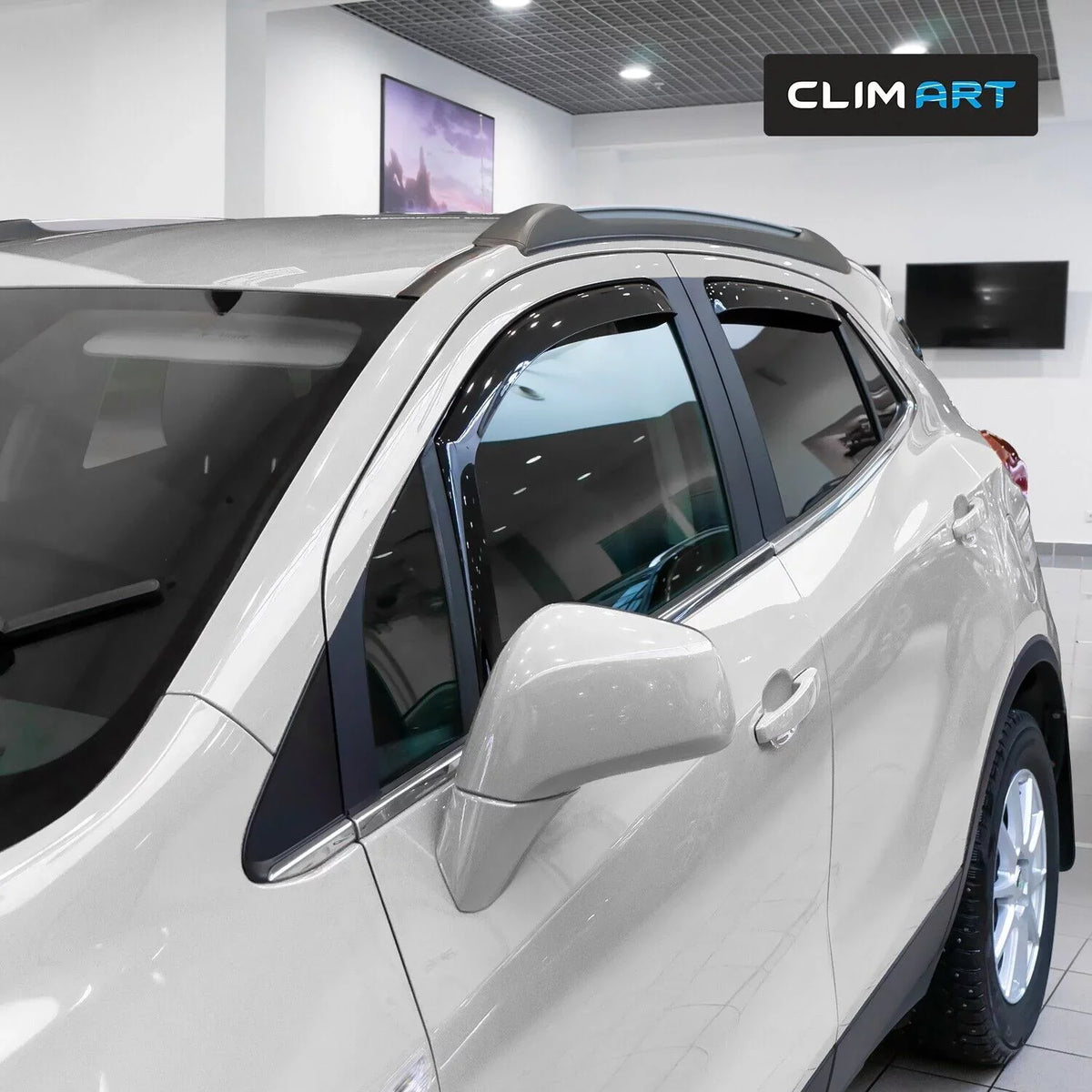 CLIM ART in-Channel Incredibly Long-lasting Rain Guards for Buick Encore 2013-2023, Original Window Deflectors, Vent Window Visors, Vent Deflector, 4 pcs. - 613268