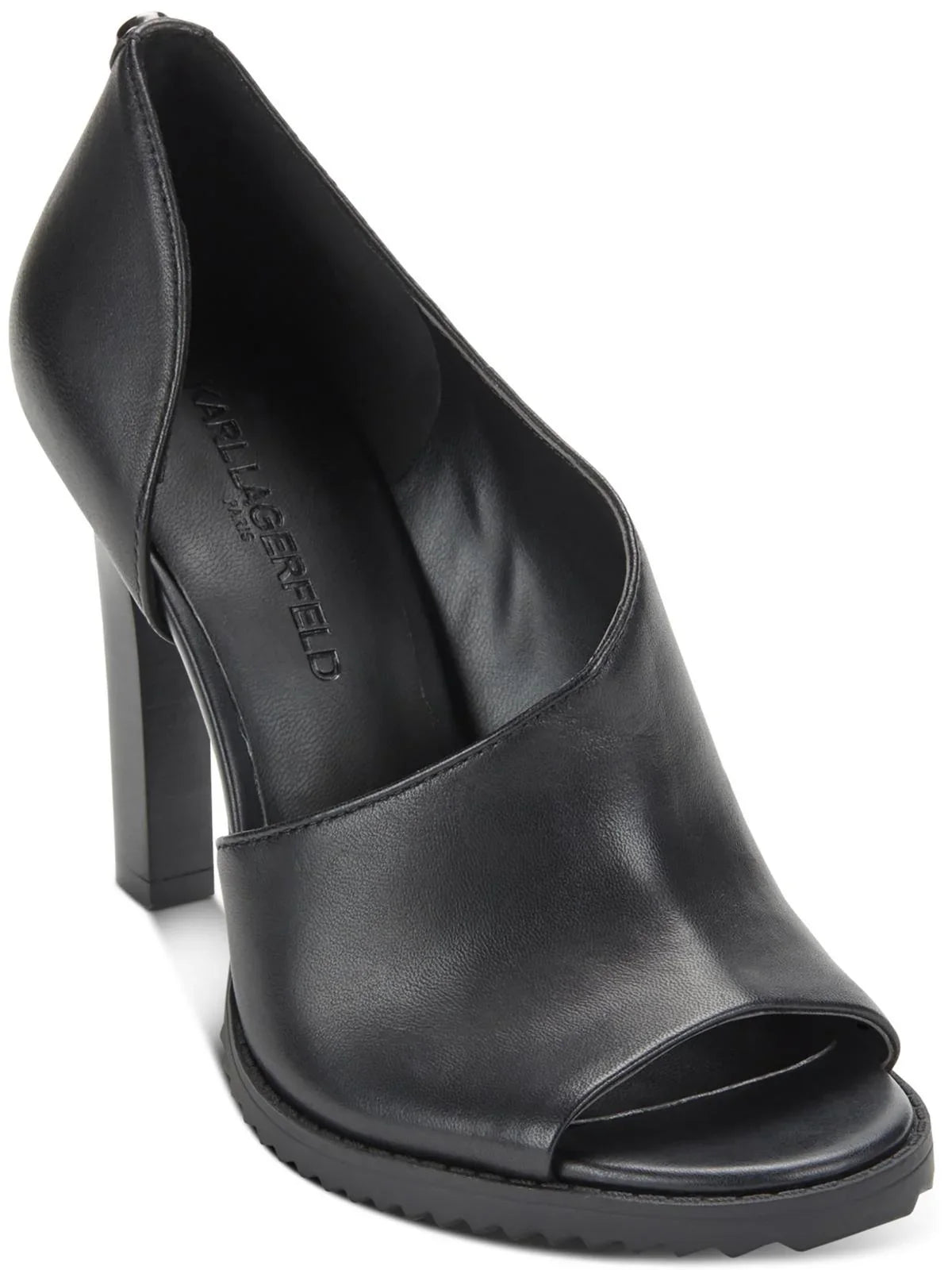 Karl Lagerfeld Paris Womens Brette Leather Comfort Insole Dress Sandals