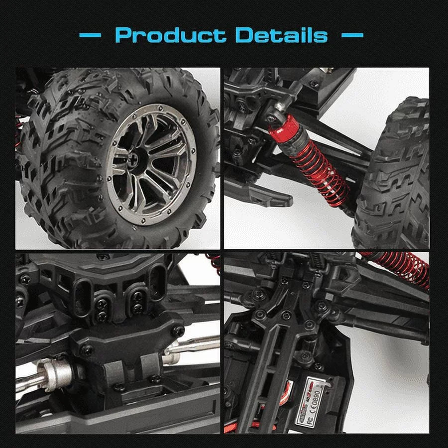 Hosim 1:16 Scale 36+ kmh High Speed RC Trucks for Adults - 4WD Electric Off-Road Liquid RC Cars Radio Control Vehicle with 2 Batteries All Terrian RC Monster Trucks for Boy