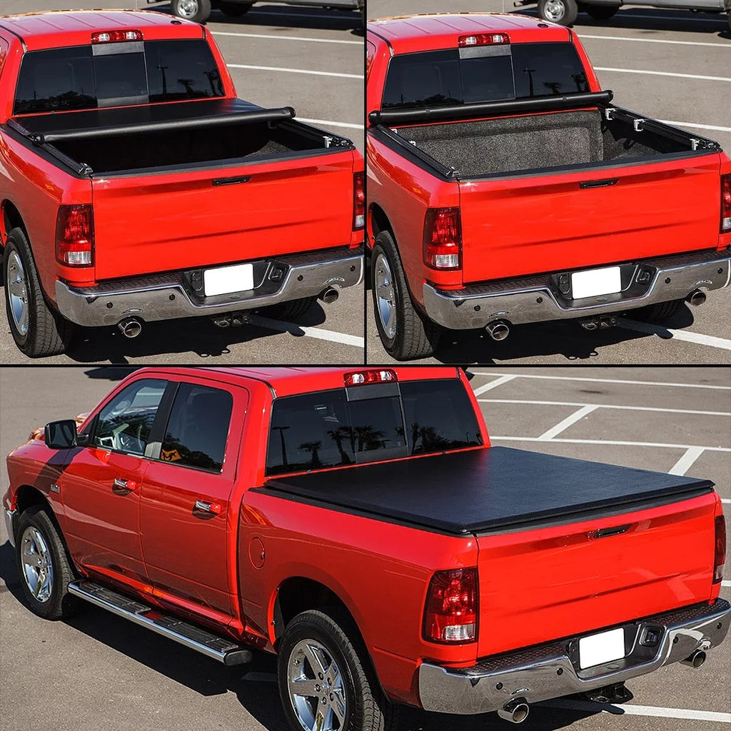 DNA Motoring TTC-RU-045 For 2005 to 2021 Nissan Frontier 5 Ft Short Bed Fleetside Vinyl Roll -Up Soft Tonneau Cover