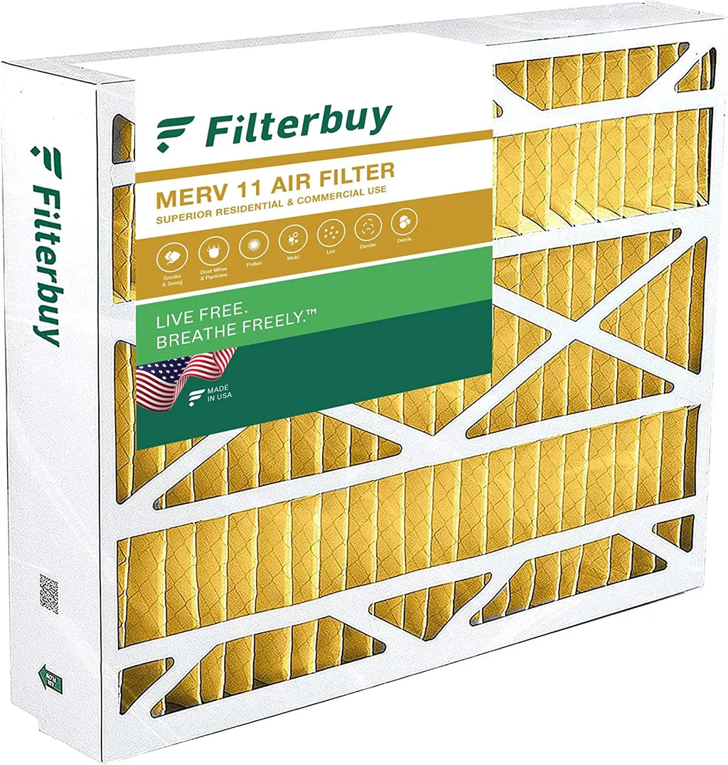 Filterbuy 20x25.25x3.5 MERV 11 Pleated HVAC AC Furnace Air Filters for Aprilaire Space-Gard 102/2120 (1-Pack)
