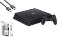 PlayStation 4 Pro 1TB Gaming Console Black HDMI Cable With BOLT AXTION Cleaning Kit Bundle Like New