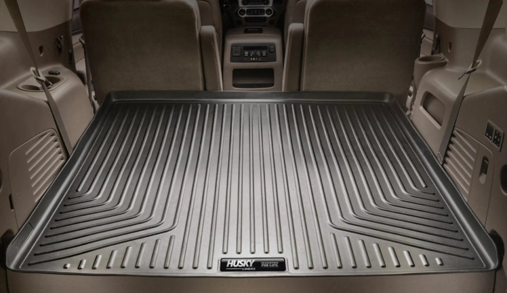 Husky by RealTruck Weatherbeater Series Cargo Liner behind 3rd Row Black Compatible with 21 Chevrolet Suburban/GMC Yukon XL Compatible with select: 2021-2023 Cadillac Escalade