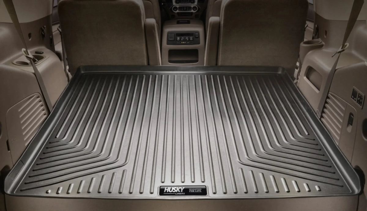 Husky by RealTruck Weatherbeater Series Cargo Liner behind 3rd Row Black Compatible with 21 Chevrolet Suburban/GMC Yukon XL Compatible with select: 2021-2023 Cadillac Escalade