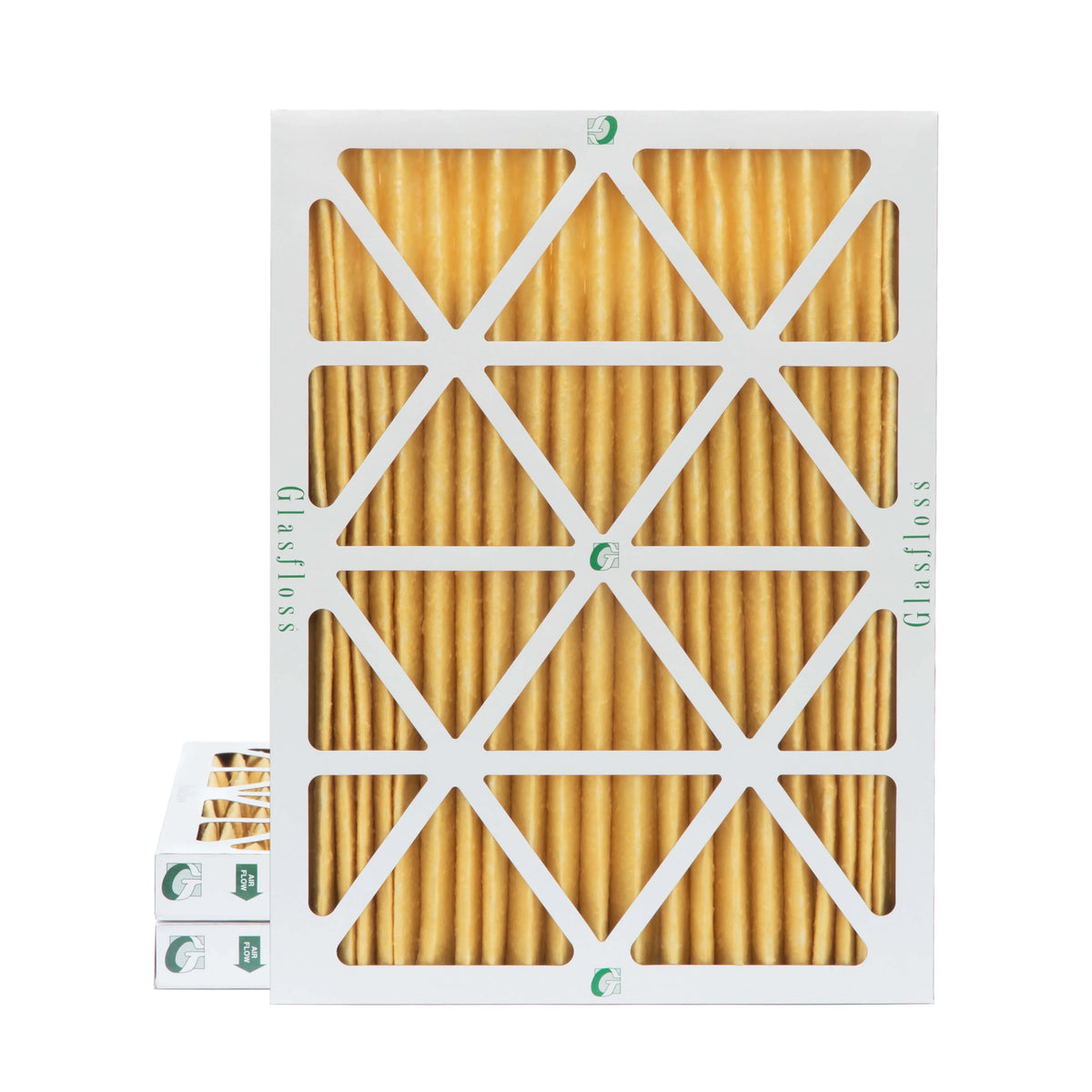 3 Pack of 20x25x2 MERV 11 Pleated 2" Inch Air Filters by Glasfloss. Actual Size: 19-1/2 x 24-1/2 x 1-3/4