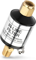 NEIKO 30253A Liquid and Oil Separator for Air Line | 1/4" NPT Inlet and Outlet | 150 PSI | Air Compressor and Air Tool Accessory | Protect Lifespan of Pneumatic Tools | Optimize Efficiency Black