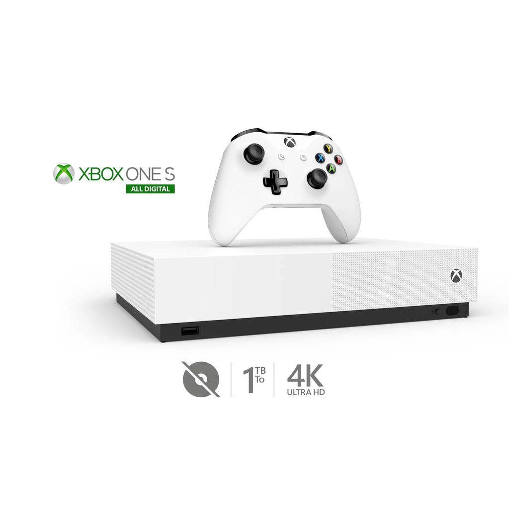 Xbox One S 1TB All-Digital Edition Console (Disc-free Gaming), White, NJP-00024