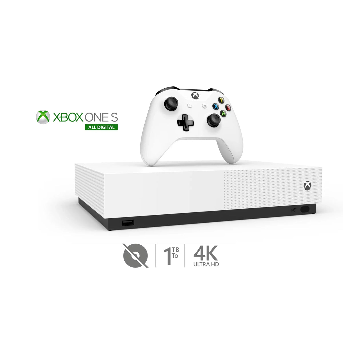 Xbox One S 1TB All-Digital Edition Console (Disc-free Gaming), White, NJP-00024