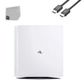 PlayStation 4 Pro 1TB Only White Gaming Console with HDMI Cable BOLT AXTION Bundle Like New