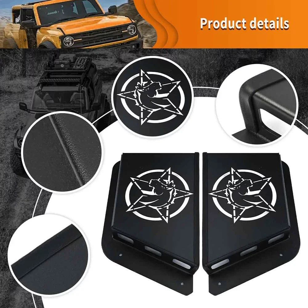 ALLTIMES Rear Door Panel Pocket Organizer Box for Ford for Bronco 2/4 Door 2021+(OFF-ROAD EDITION), Black Metal Fluid Proof Dust Proof Scratch Resistance,1 Pair