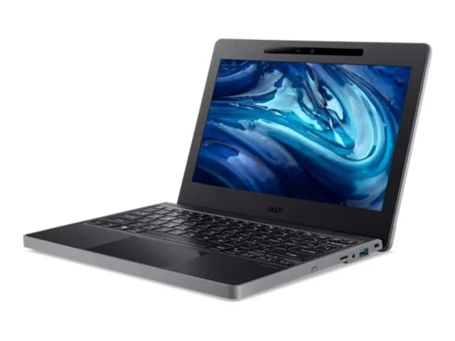 TravelMate B3 11 TMB311-33 - 180-degree hinge design - N-series - N100 / up to 3.4 GHz - Win 11 Pro - UHD Graphics - 4 GB RAM - 128 GB eMMC - 11.6" IPS 1366 x 768 - Wi-Fi 6E, Bluetooth - shale black - kbd: US Intl