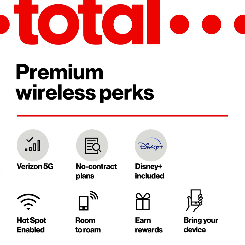 Total By Verizon iPhone 15, 128GB, Black - Prepaid Smartphone