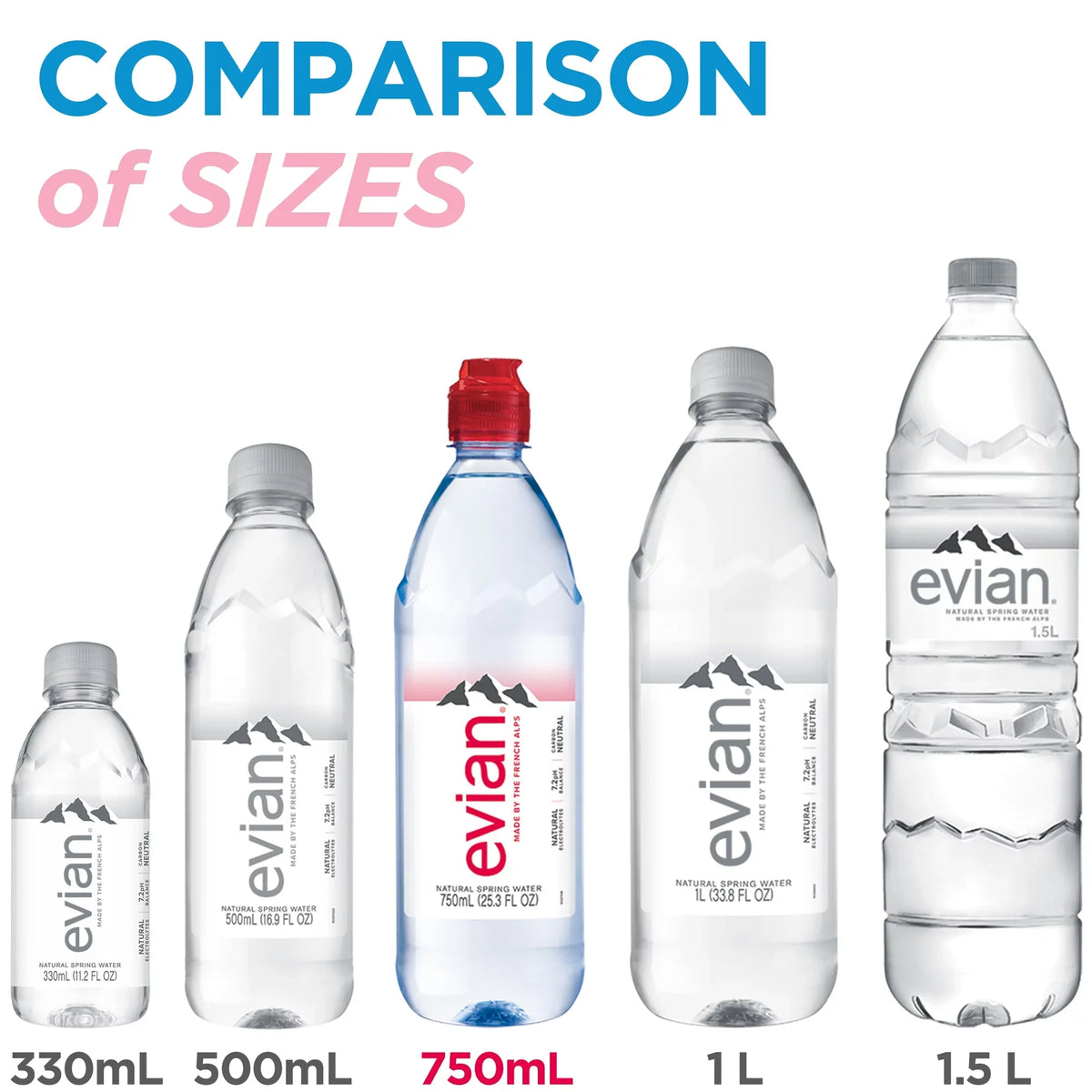 evian Natural Spring Fluid 25.36 Fl Oz, 12 Count Bottles