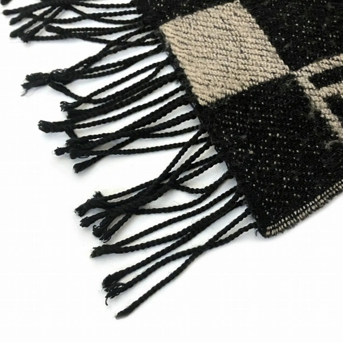 Pre-Owned FENDI Zucca pattern fringe block check brand accessory scarf men's (Good)