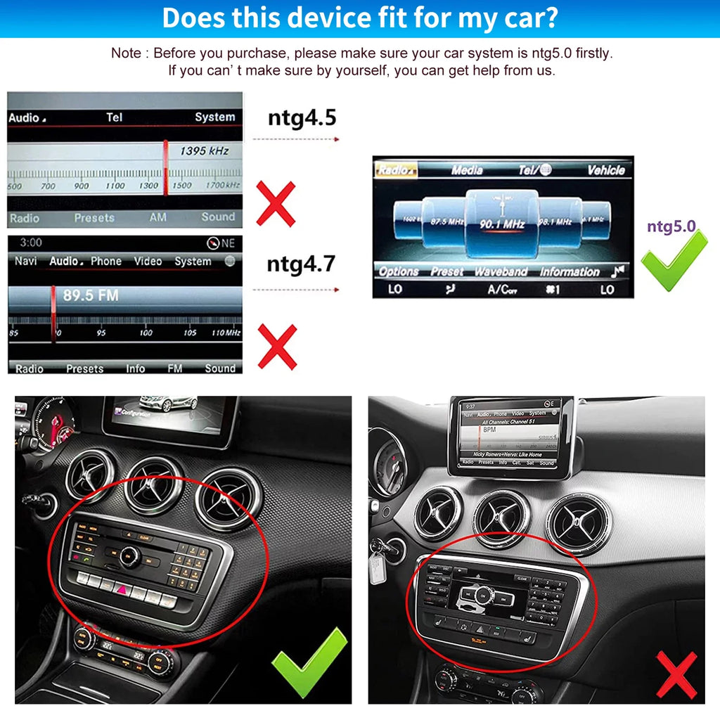 Road Top Android 13 Car Stereo 10.25" 8GB+256GB Car Touch Display for Mercedes Benz GLA CLA A Class X156 C117 2016-2018 NTG 5.0, Support Wireless Carplay Android Auto Navigation Camera