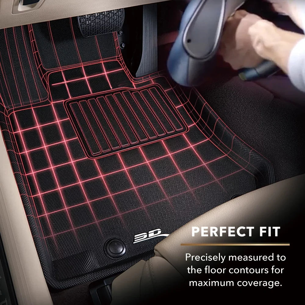 3D MAXpider KAGU Floor Mat (BLACK) compatible with CHRYSLER PACIFICA/VOYAGER 2020-2024 - Full Set