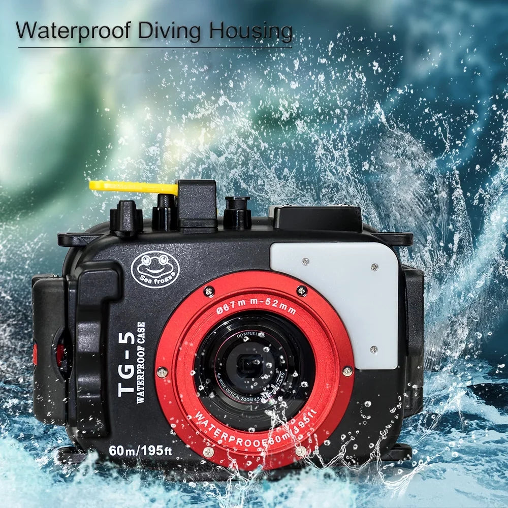 Sea frogs Liquid Camera Housing, Fluid Diving Case for Olympus TG-5, 60m/195ft Protective Shell