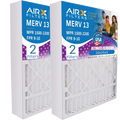 20x25x5 Air Filter MERV 13 Comparable to MPR 1500 - 2200 & FPR 9 Compatible with GeneralAire 14201 Premium USA Made 20x25x5 Furnace Filter 2 Pack by AIRX FILTERS WICKED CLEAN AIR.