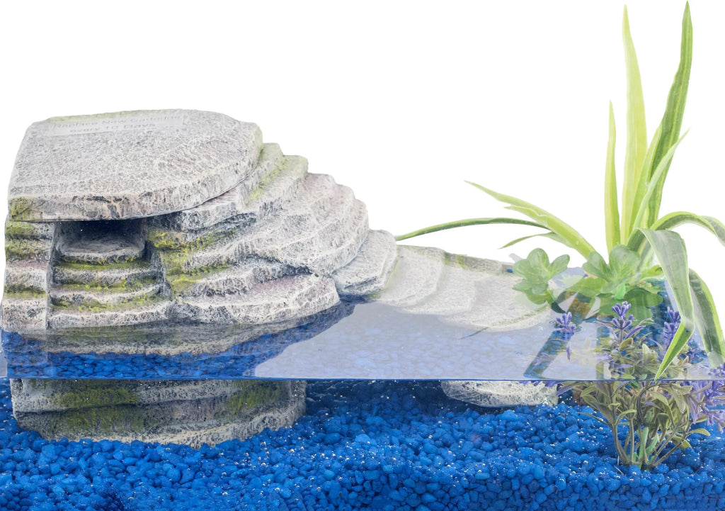 Penn-Plax Reptology Crystal-Falls Tiered Fluid Filtration System for Turtles and Amphibians, Gray