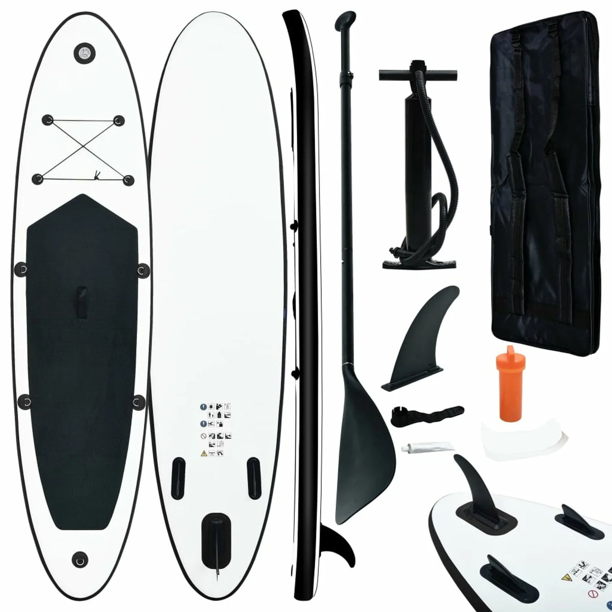 Maboto Inflatable Paddle Board Set Black and White