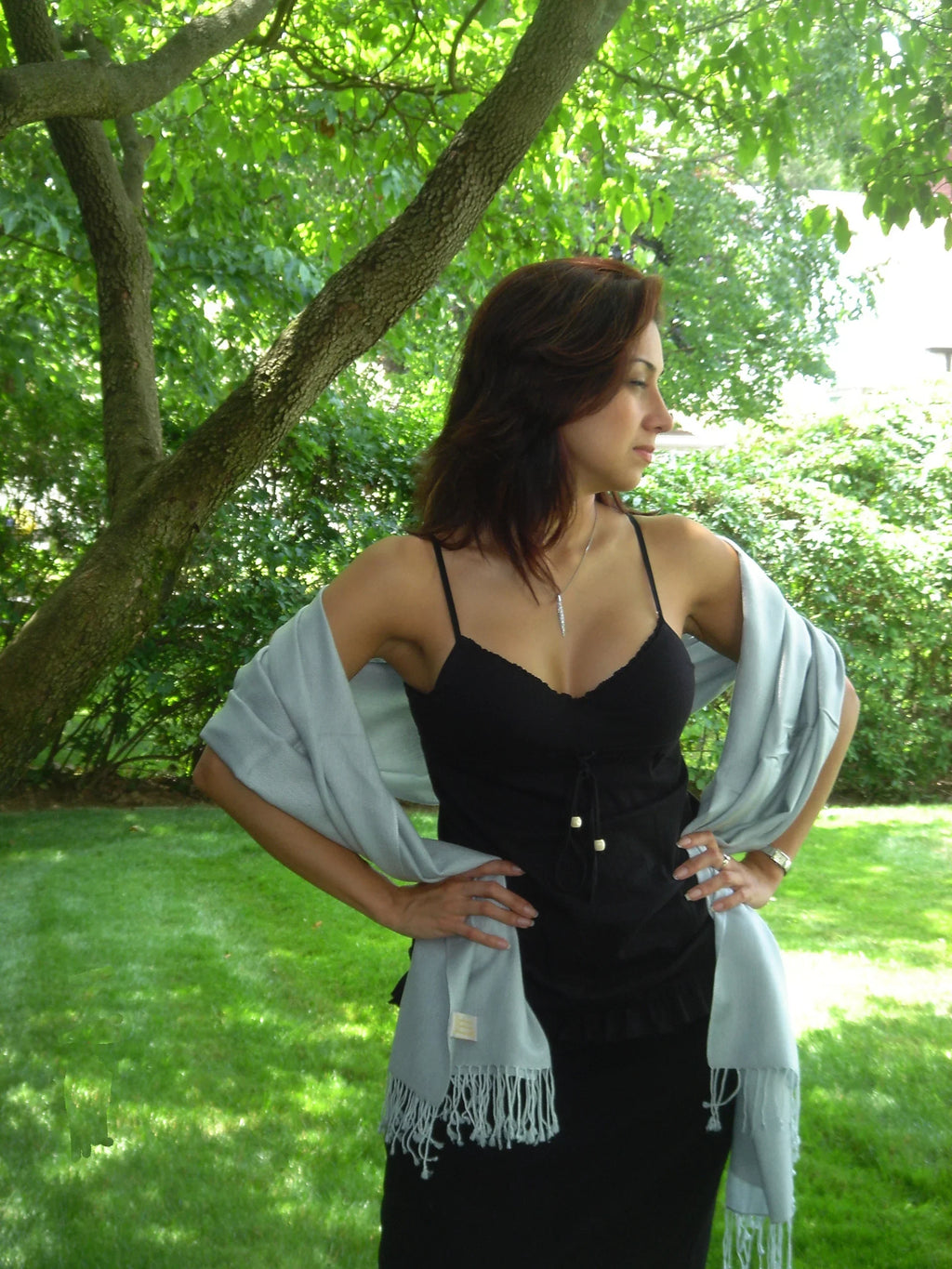 Scarf/Scarves/Shawl/Shawls/Stole/Wrap/Pashmina Scarf/Pashmina Shawl/Cashmere/Cashmere Scarf/Wool/Silk (Silver Grey)