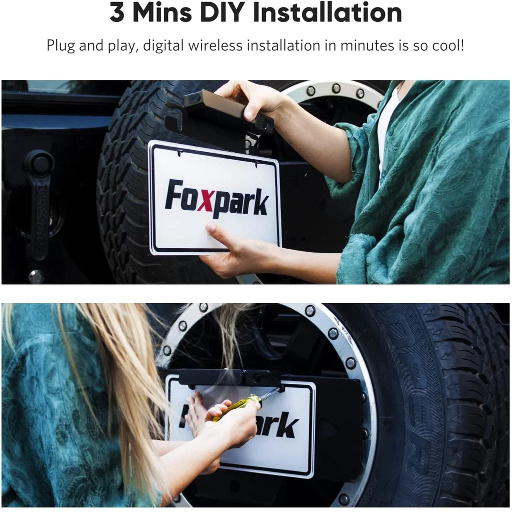 Foxpark Solar RV Wireless Backup Camera 5" Monitor Rear View Camera 2 Channels Trailer Reverse Camera for Van,Camper Highway Observations System (Solar 3)